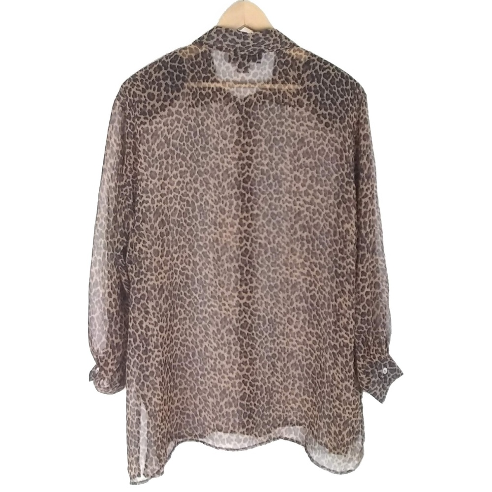 Lane Bryant | Sheer Animal Print Button Down Shirt - Picture 2 of 8